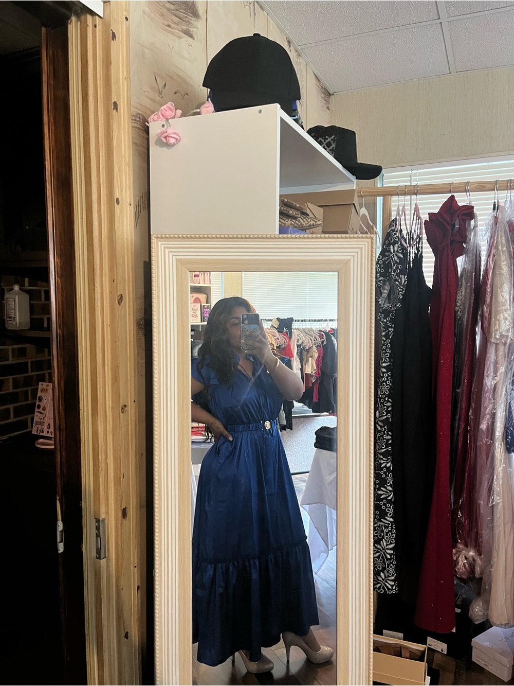 Navy Blue Tiered Maxi Dress